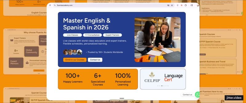 Fluente Academy website preview